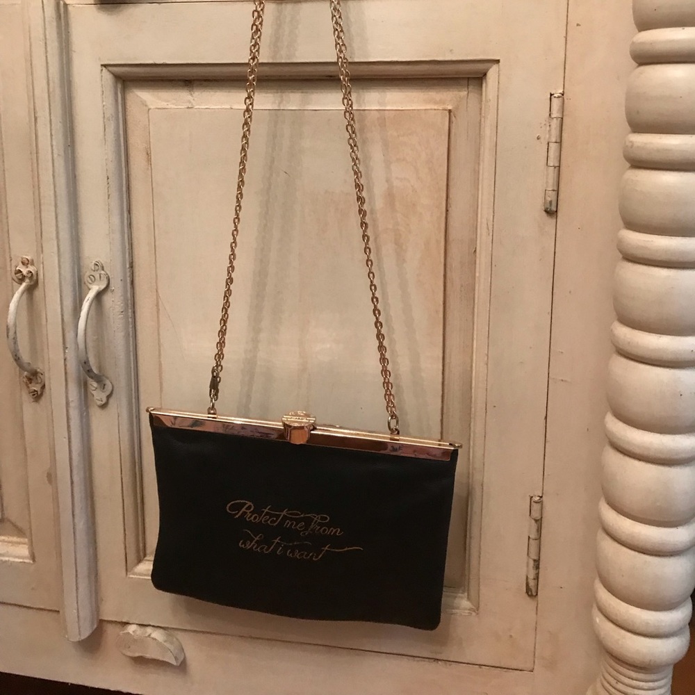 Black Facile Frame Leather Club Bag